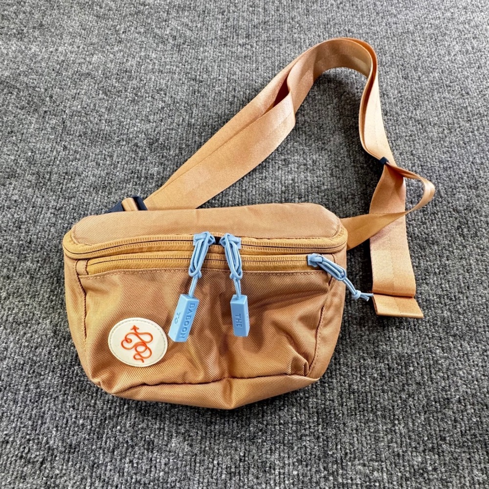 Baboon To The Moon Tan Cordura Fanny Pack Waist Bag Blue Hardware